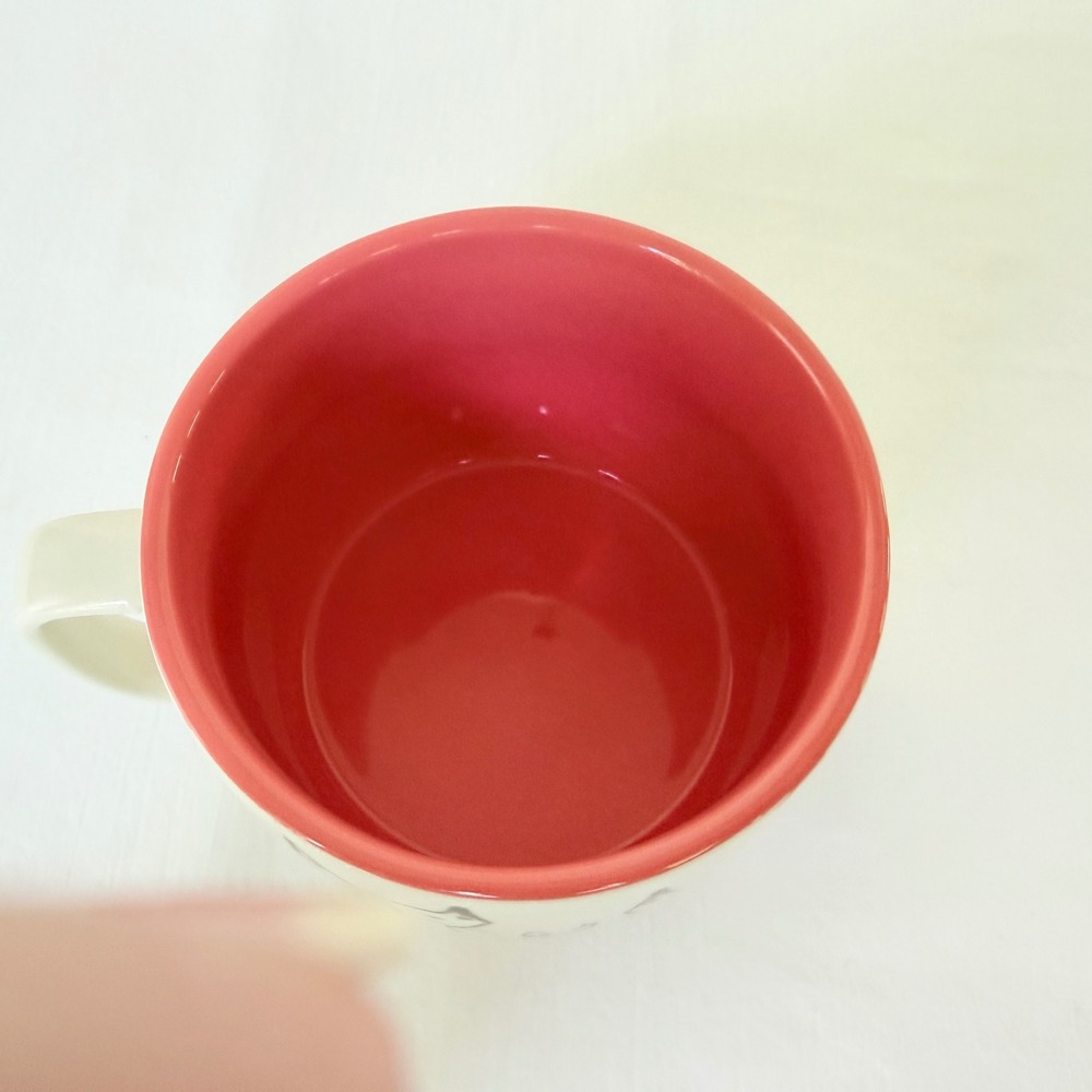 Anthropologie Retired Cat Person Mug Cream Excellent Black White CoralCeramic - Picture 6 of 8